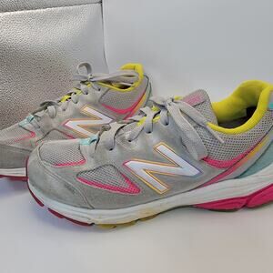 New Balance 888 Women’s Size 6/Big Kids' Gray Pink Yellow Running Shoes Sneakers